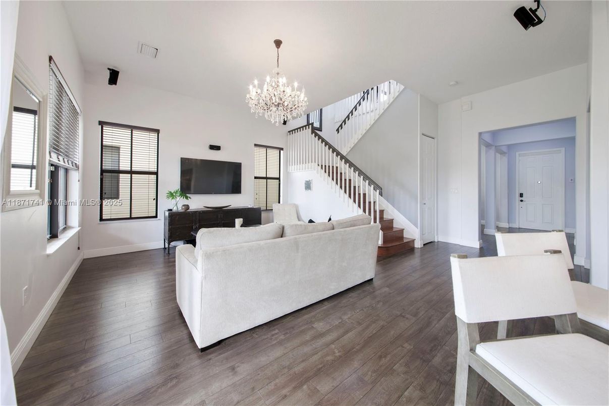 Chandelier, Interior, Living room, Wood Texture Flooring