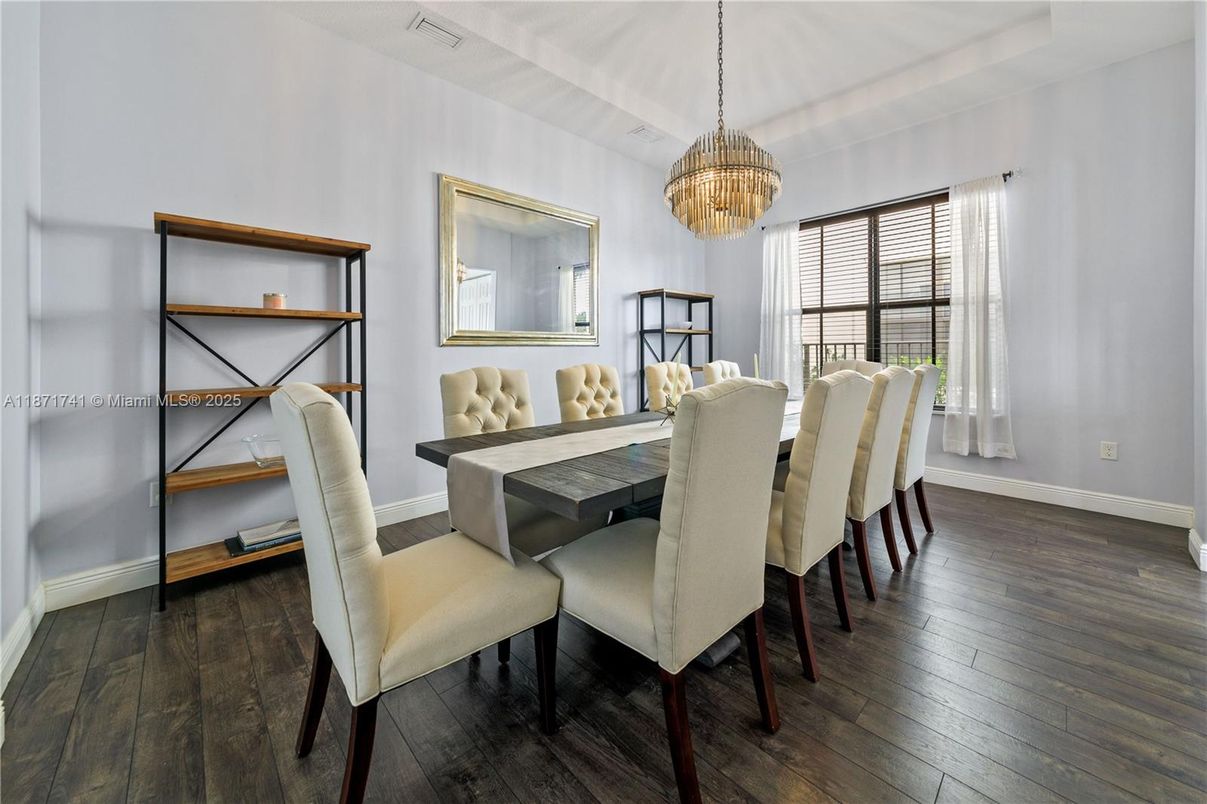 Chandelier, Dining room, Interior, Wood Texture Flooring