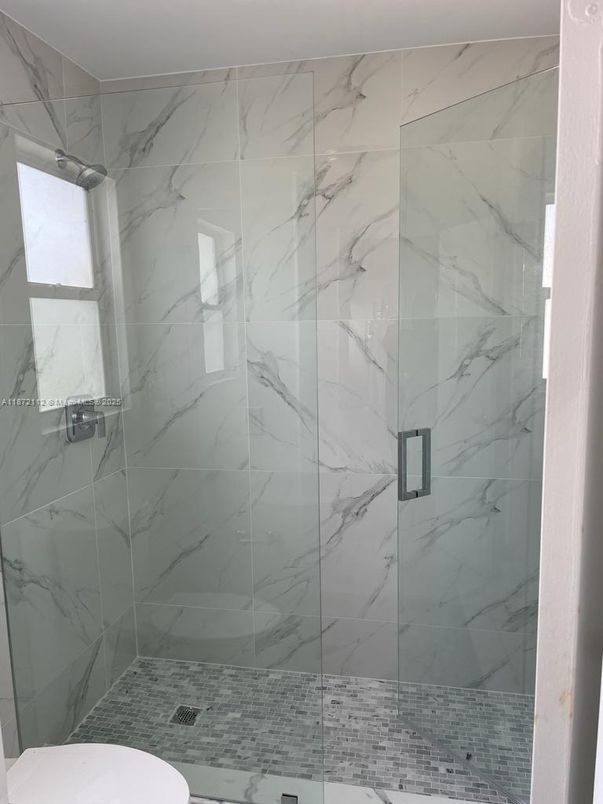 Bathroom, Glass Shower, Interior, Marble Walls