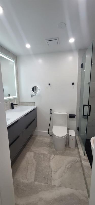 Bathroom, Dual Sink Vanities, Free Standing Baths, Glass Shower, Interior, Marble, Recessed Lighting