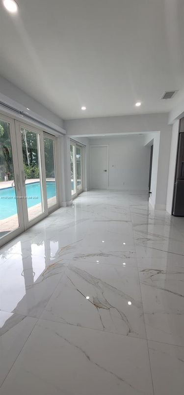 Empty room, Interior, Marble, Recessed Lighting, Water