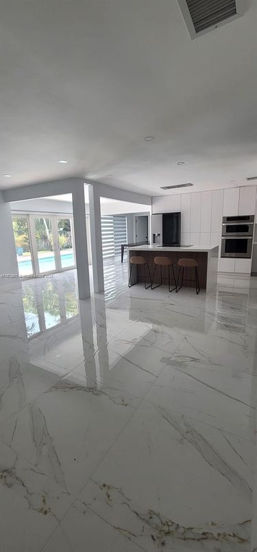 Interior, Kitchen, Marble, Recessed Lighting, Water