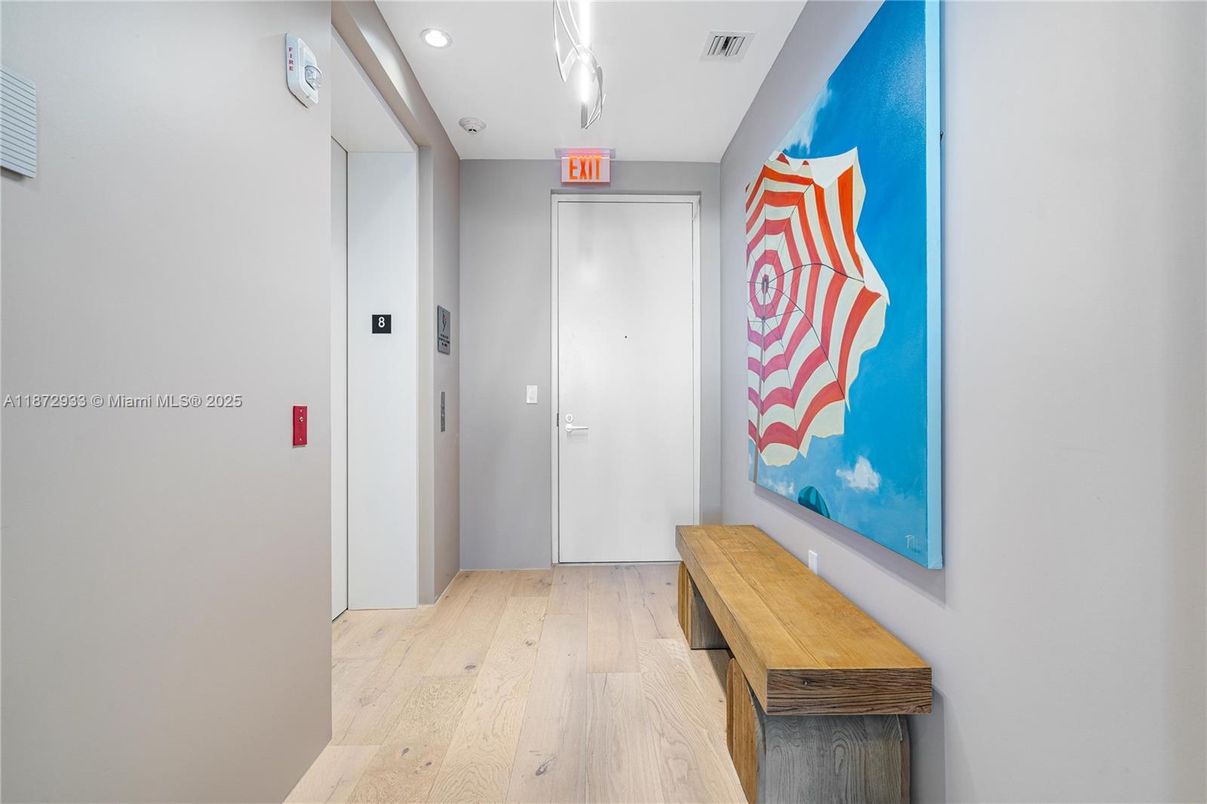 Elevator, Interior, Recessed Lighting, Wood Texture Flooring