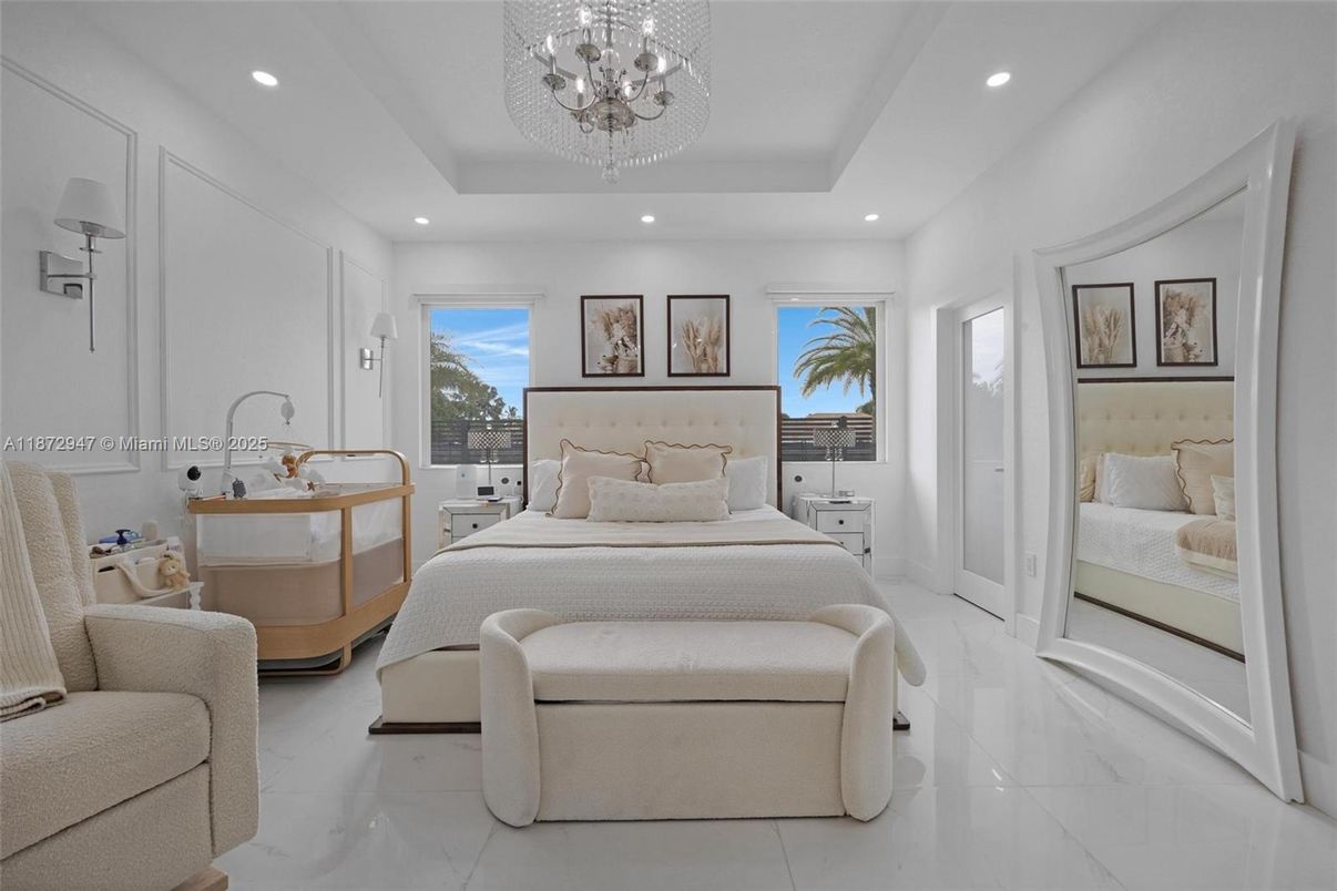 Bedroom, Chandelier, Interior, Recessed Lighting, Water