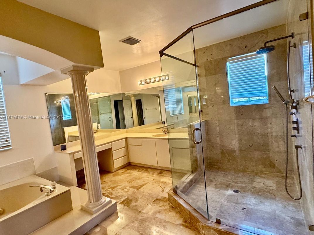 Bathroom, Dual Sink Vanities, Glass Shower, Interior