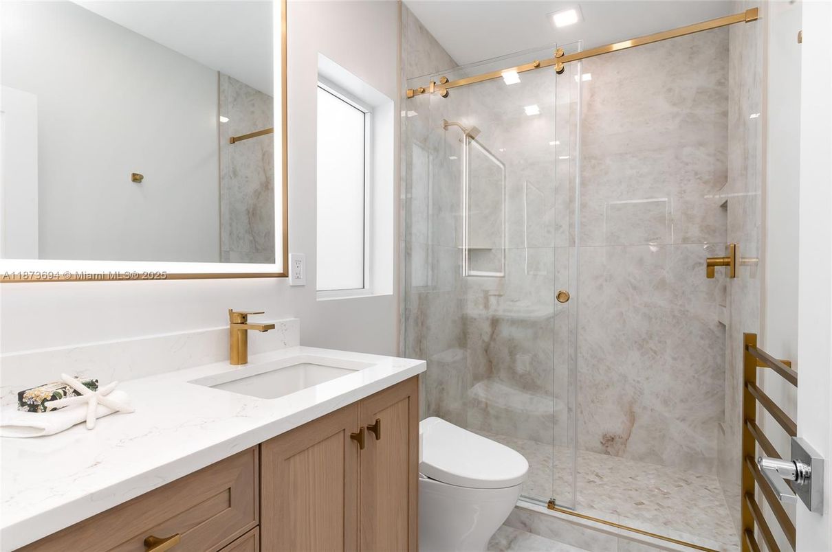 Bathroom, Glass Shower, Interior, Marble Walls