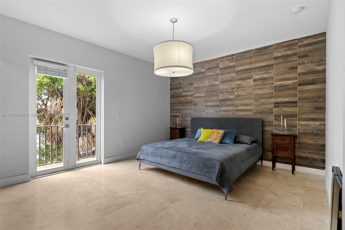 Bedroom, Interior, Pendant Lights, Wooden Walls