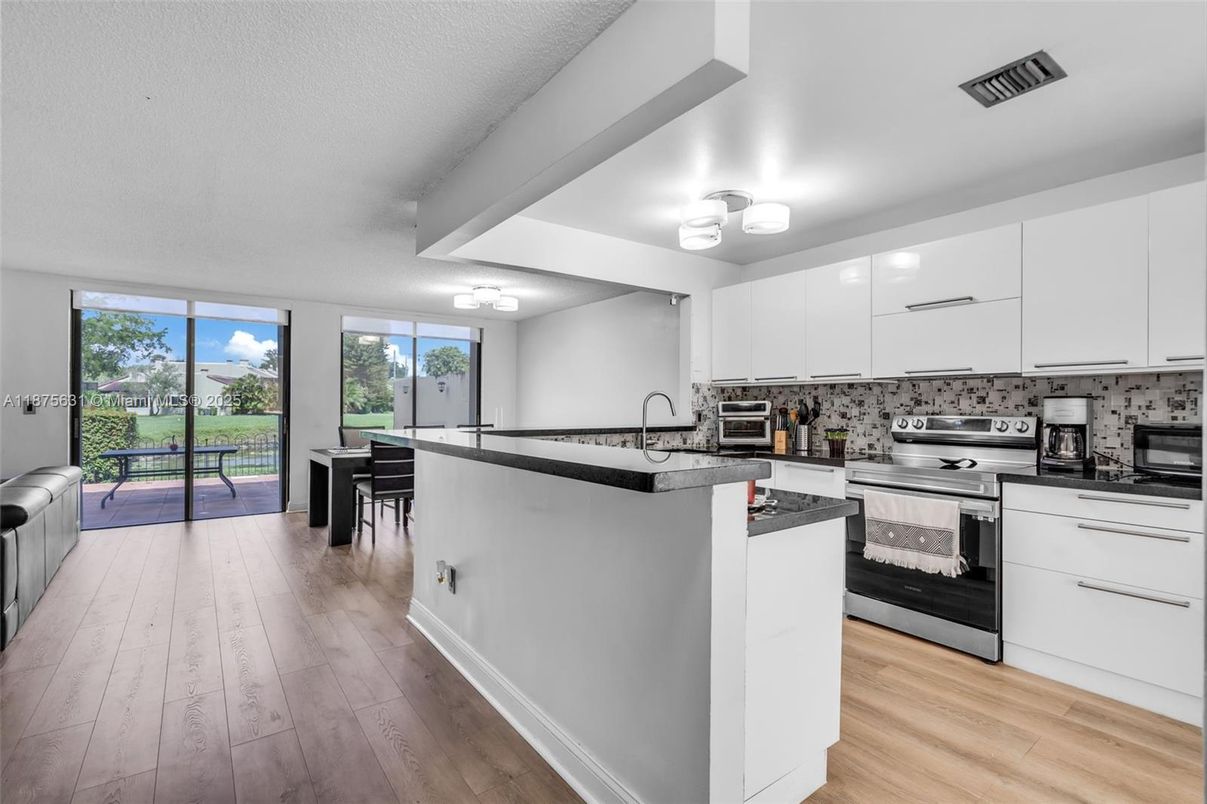 Interior, Kitchen, Stainless Steel Appliances, Wood Texture Flooring