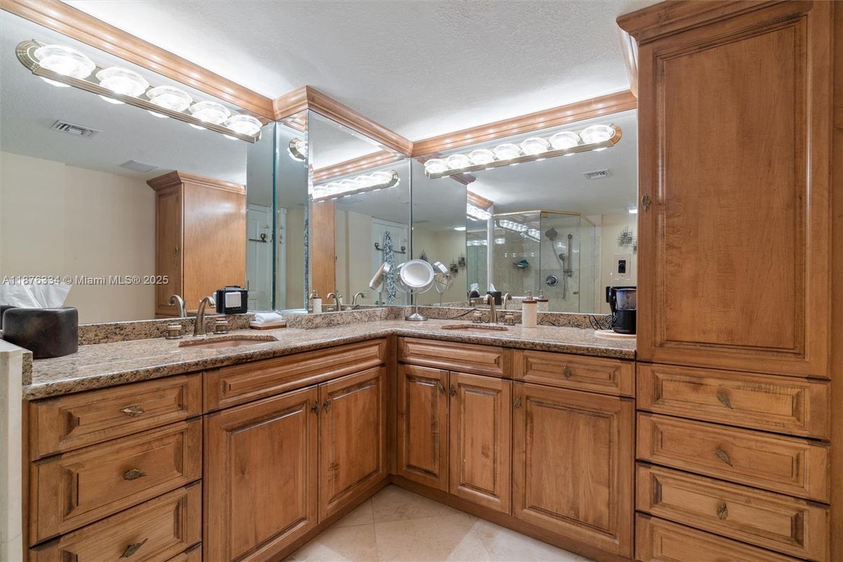 Bathroom, Dual Sink Vanities, Glass Shower, Interior