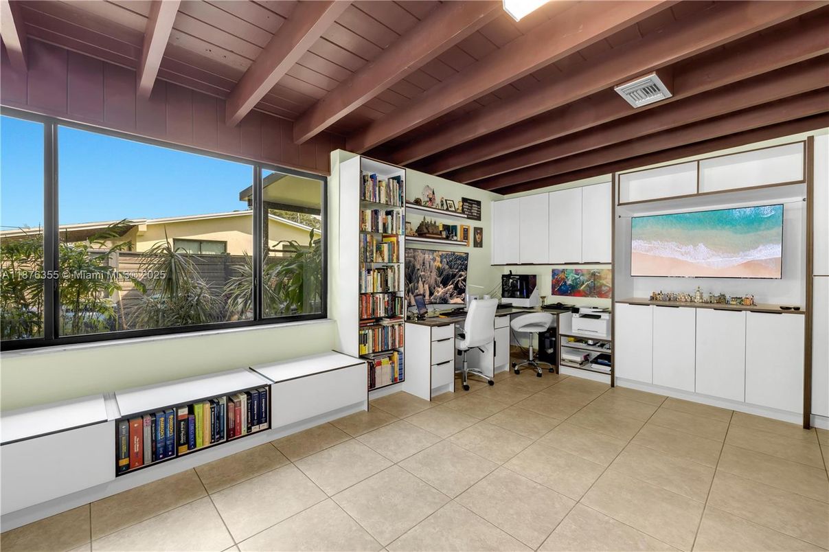 Home Office, Interior, Wooden Beams, Wooden Ceilings
