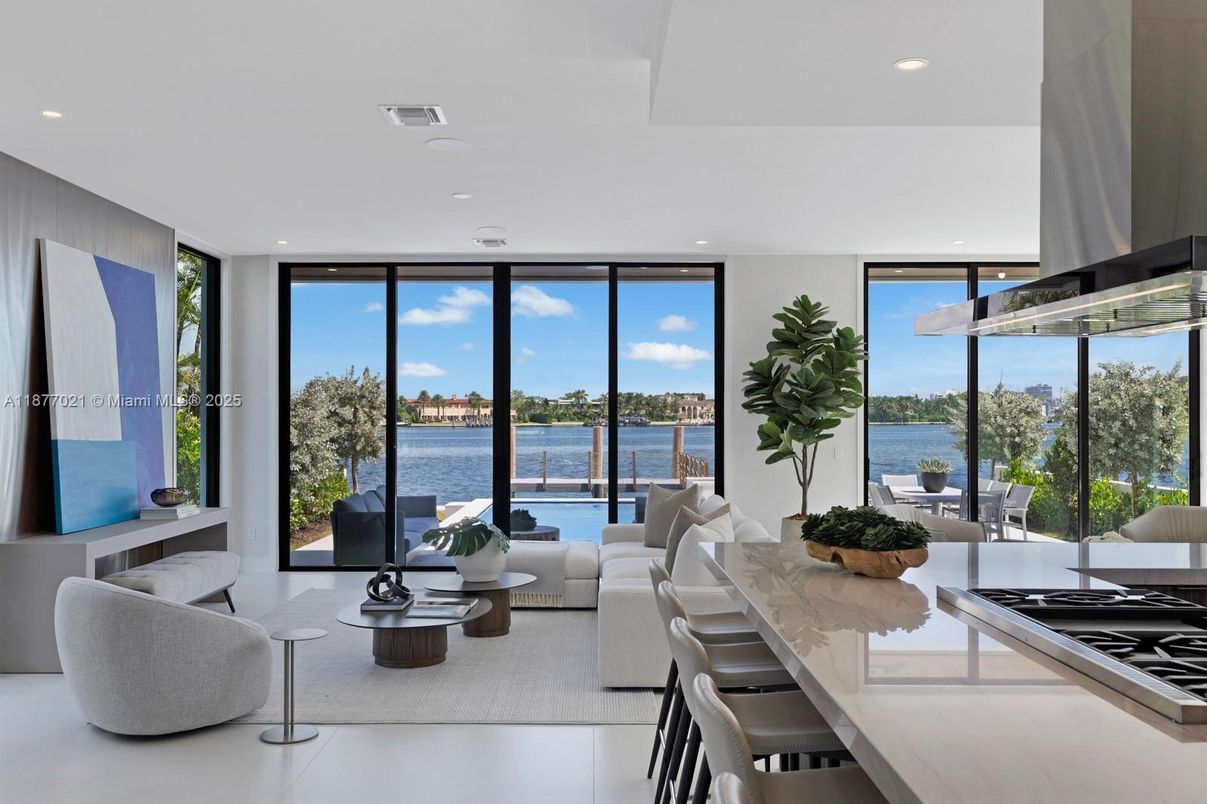 Dining room, Interior, Kitchen, Living room, Recessed Lighting, Water