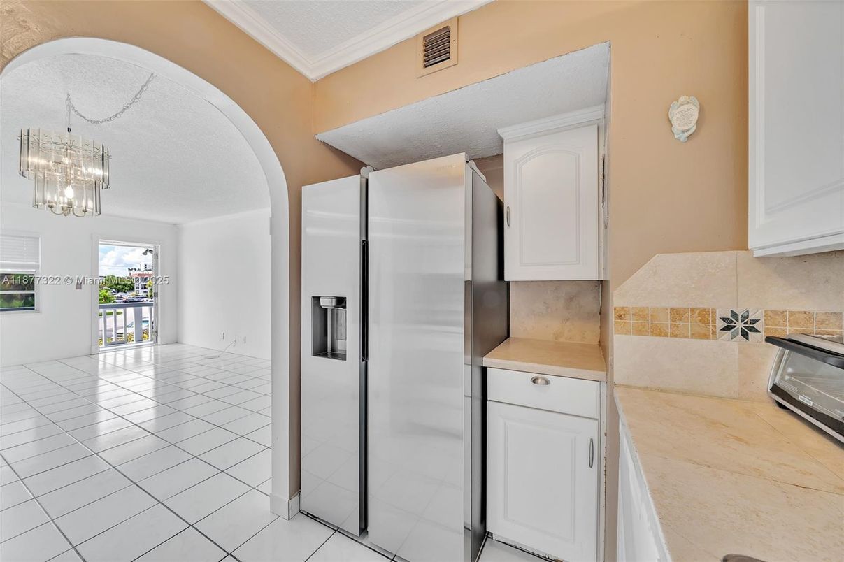 Chandelier, Interior, Kitchen, Stainless Steel Appliances