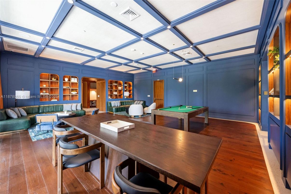 Billiard Table, Game Room, Interior, Living room, Wood Texture Flooring