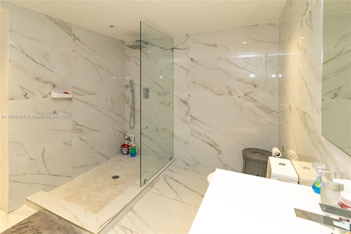 Bathroom, Glass Shower, Interior, Marble, Marble Walls