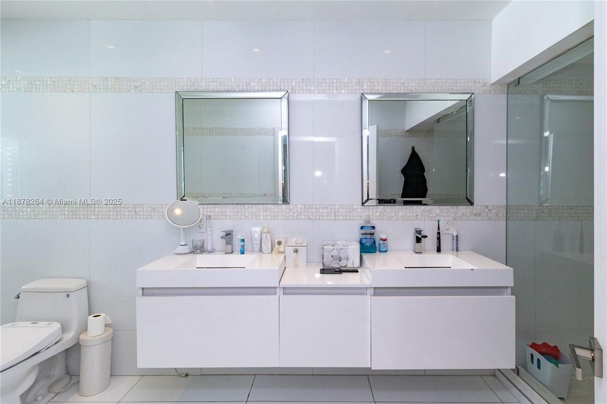 Bathroom, Dual Sink Vanities, Glass Shower, Interior