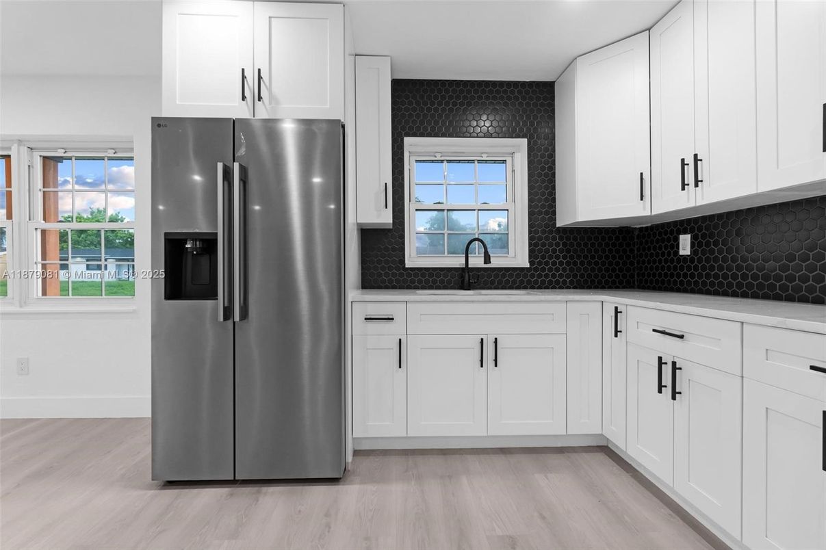 Interior, Kitchen, Stainless Steel Appliances, Wood Texture Flooring