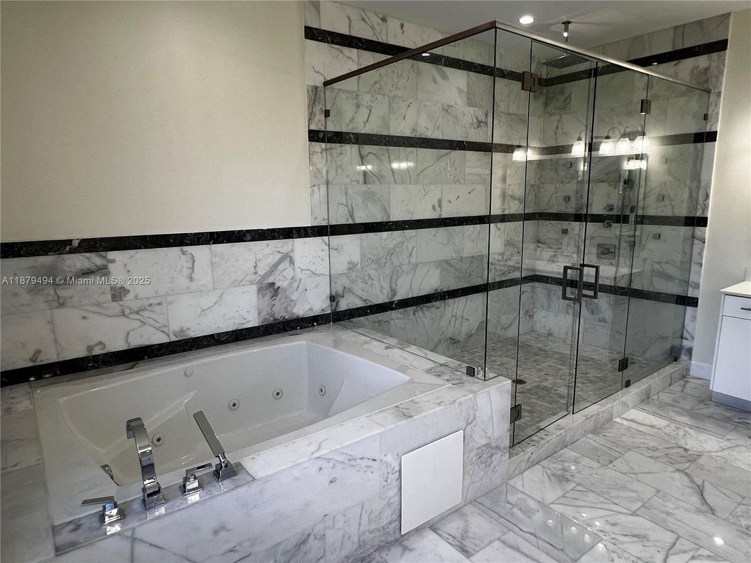 Bathroom, Glass Shower, Interior, Marble, Marble Walls