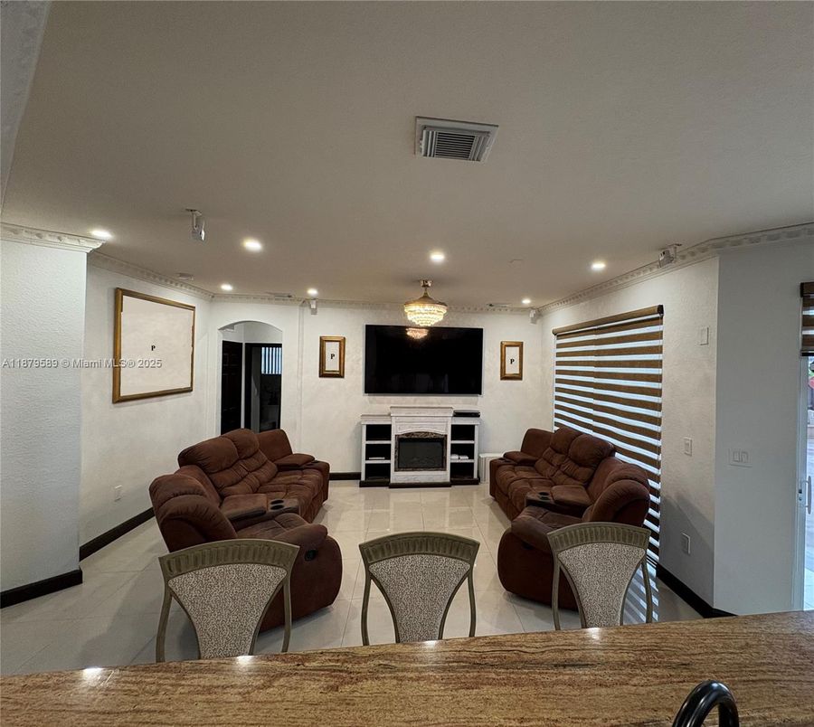 Fireplace, Interior, Living room, Recessed Lighting