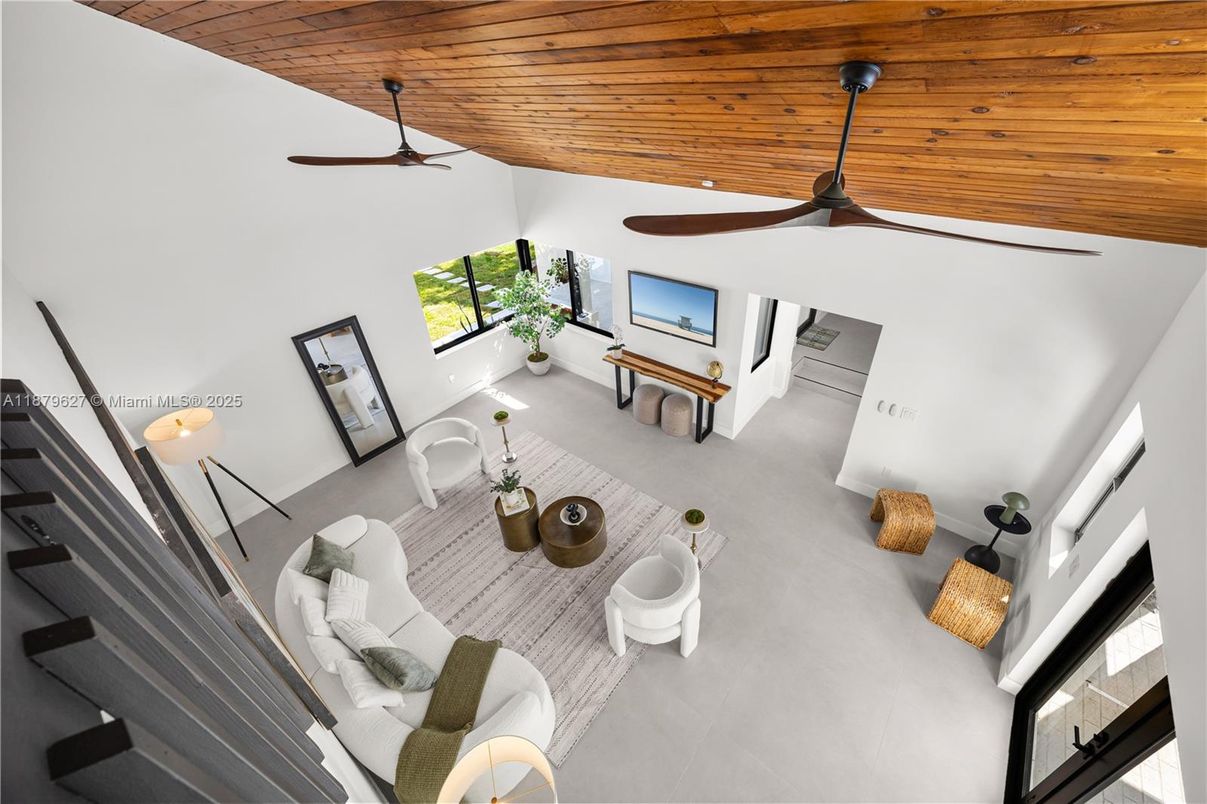 Fireplace, Interior, Living room, Recessed Lighting, Wooden Ceilings