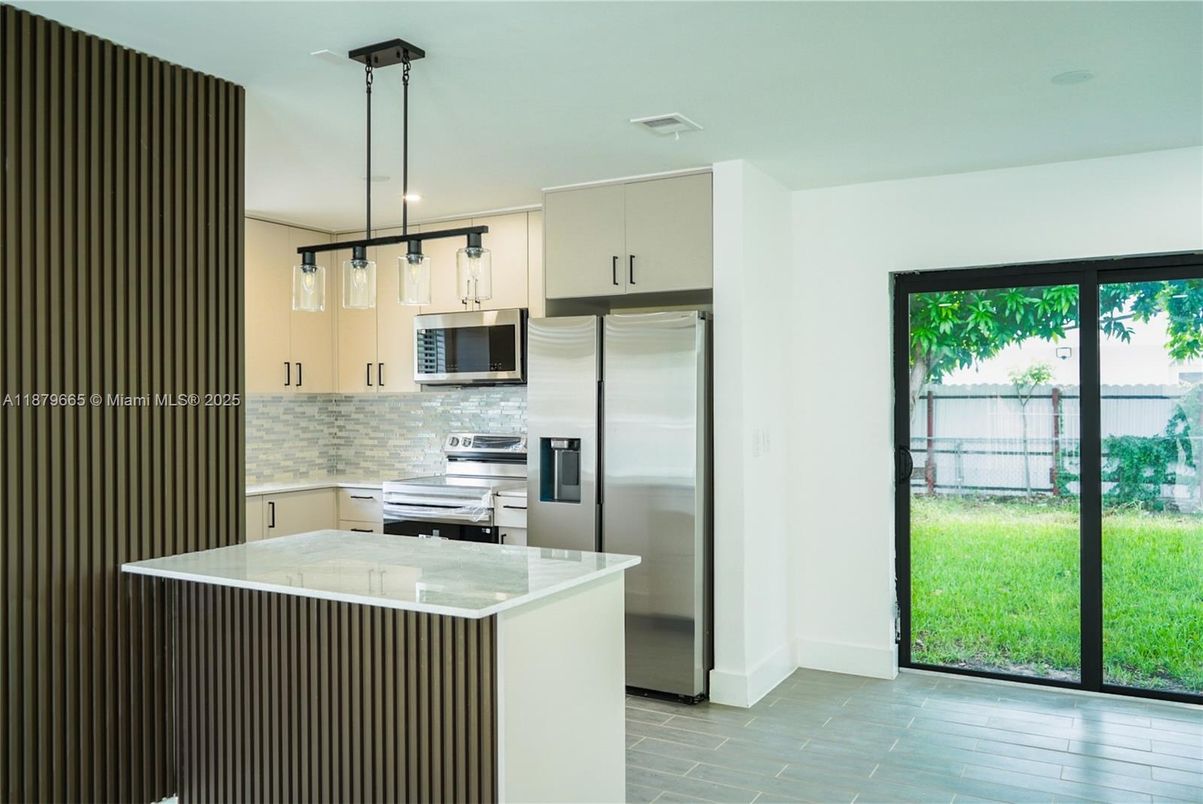 Interior, Kitchen, Pendant Lights, Recessed Lighting, Stainless Steel Appliances