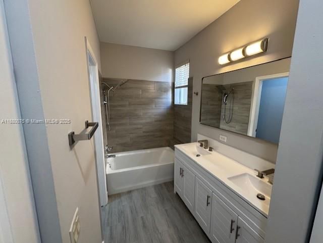 Bathroom, Dual Sink Vanities, Interior, Wood Texture Flooring
