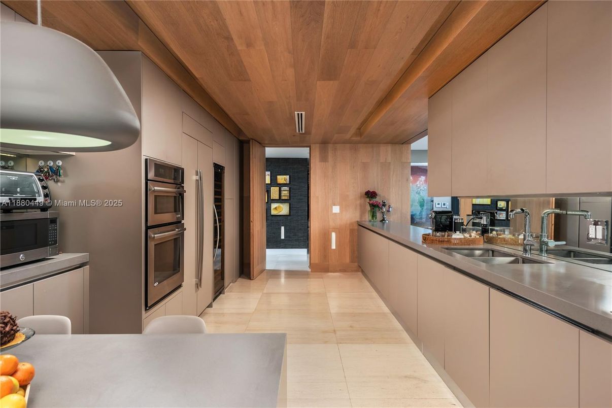Interior, Kitchen, Stainless Steel Appliances, Wooden Ceilings, Wooden Walls