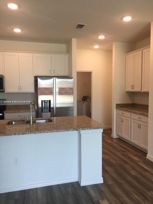Interior, Kitchen, Recessed Lighting, Wood Texture Flooring