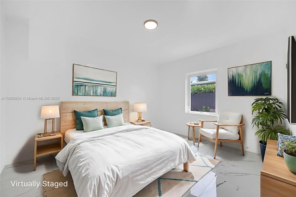 Bedroom, Interior, Marble, Recessed Lighting