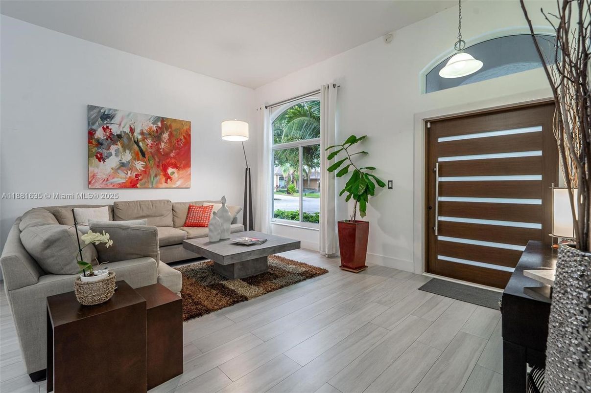 Interior, Living room, Pendant Lights, Wood Texture Flooring