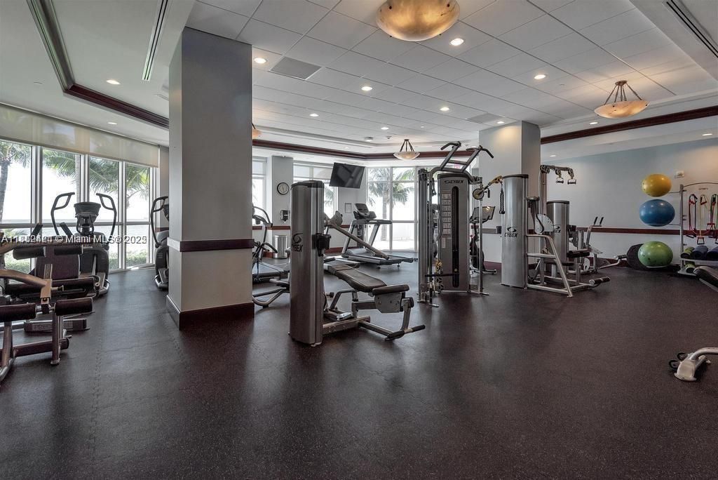 Fitness Equipment, Gym, Interior, Recessed Lighting