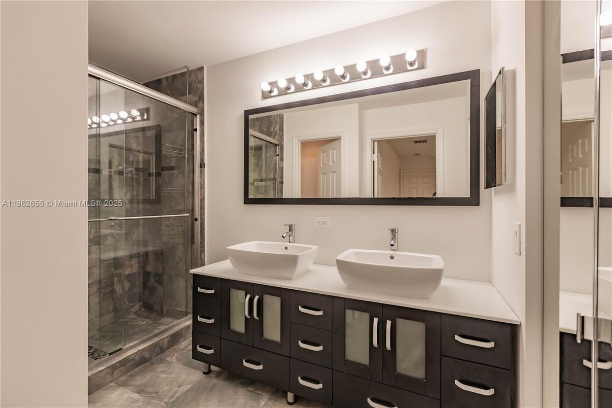Bathroom, Dual Sink Vanities, Glass Shower, Interior