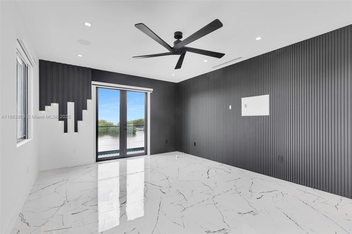Empty room, Interior, Marble, Recessed Lighting, Water