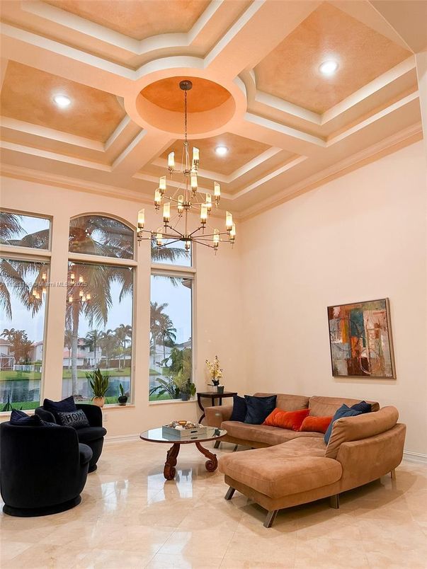 Chandelier, Interior, Living room, Pendant Lights, Recessed Lighting