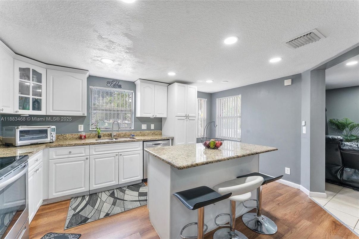 Interior, Kitchen, Recessed Lighting, Wood Texture Flooring