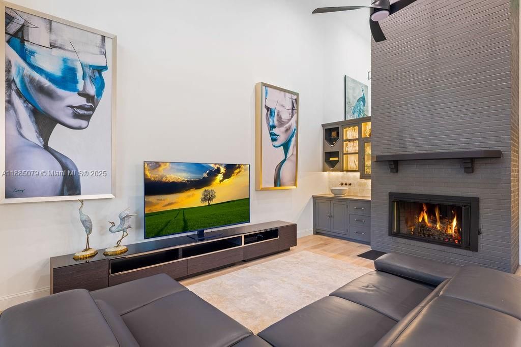 Fireplace, Interior, Living room, Wood Texture Flooring