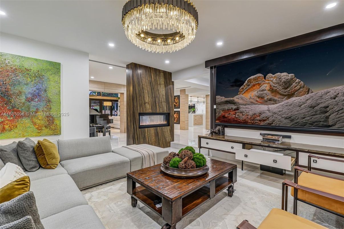 Chandelier, Interior, Living room, Recessed Lighting