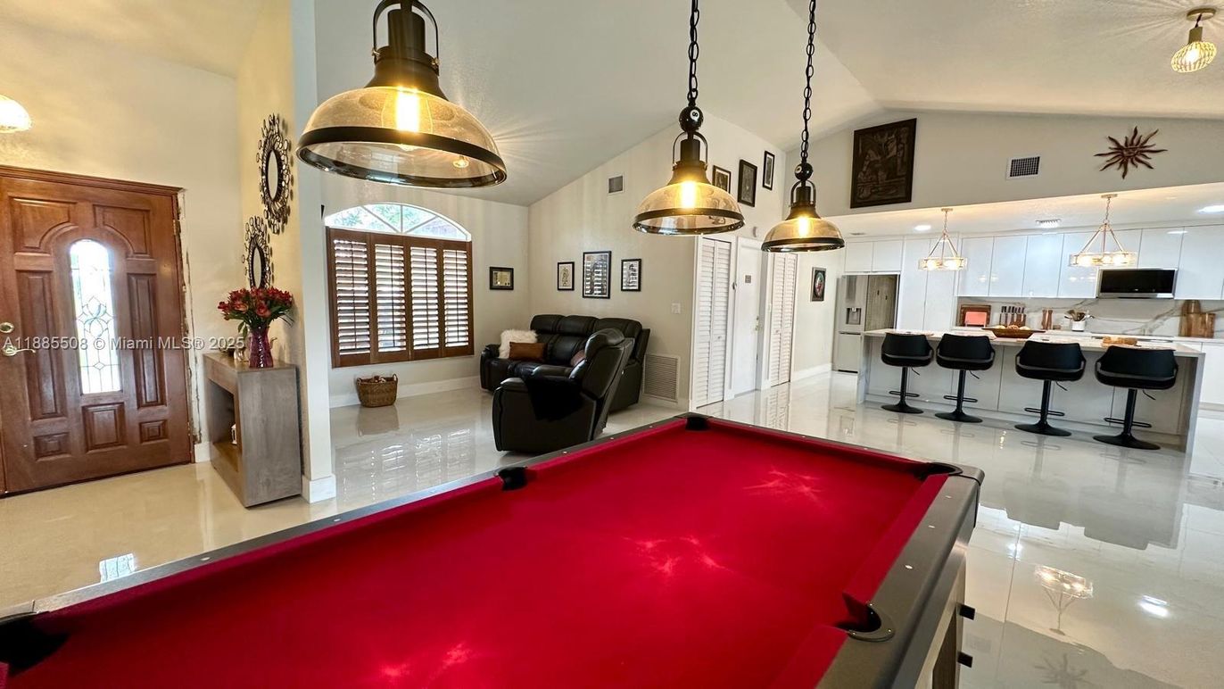 Billiard Table, Game Room, Interior, Kitchen, Pendant Lights