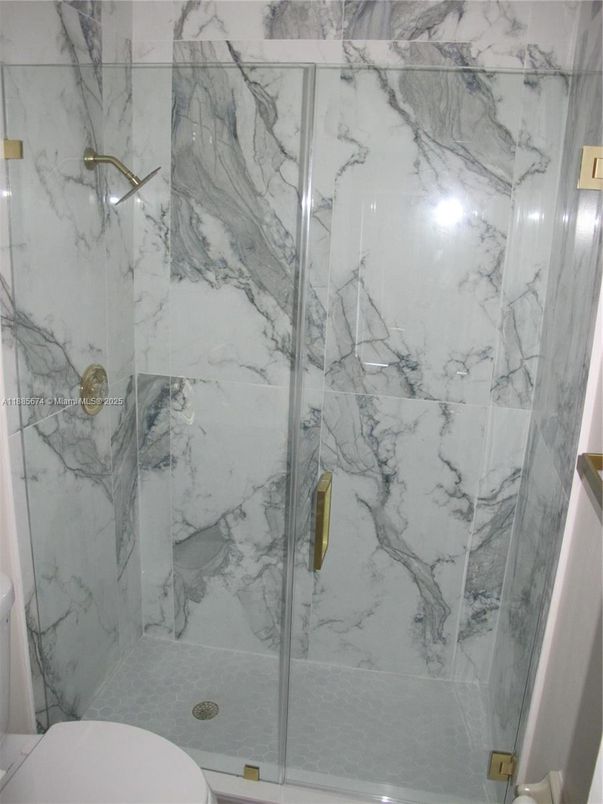 Bathroom, Glass Shower, Interior, Marble Walls