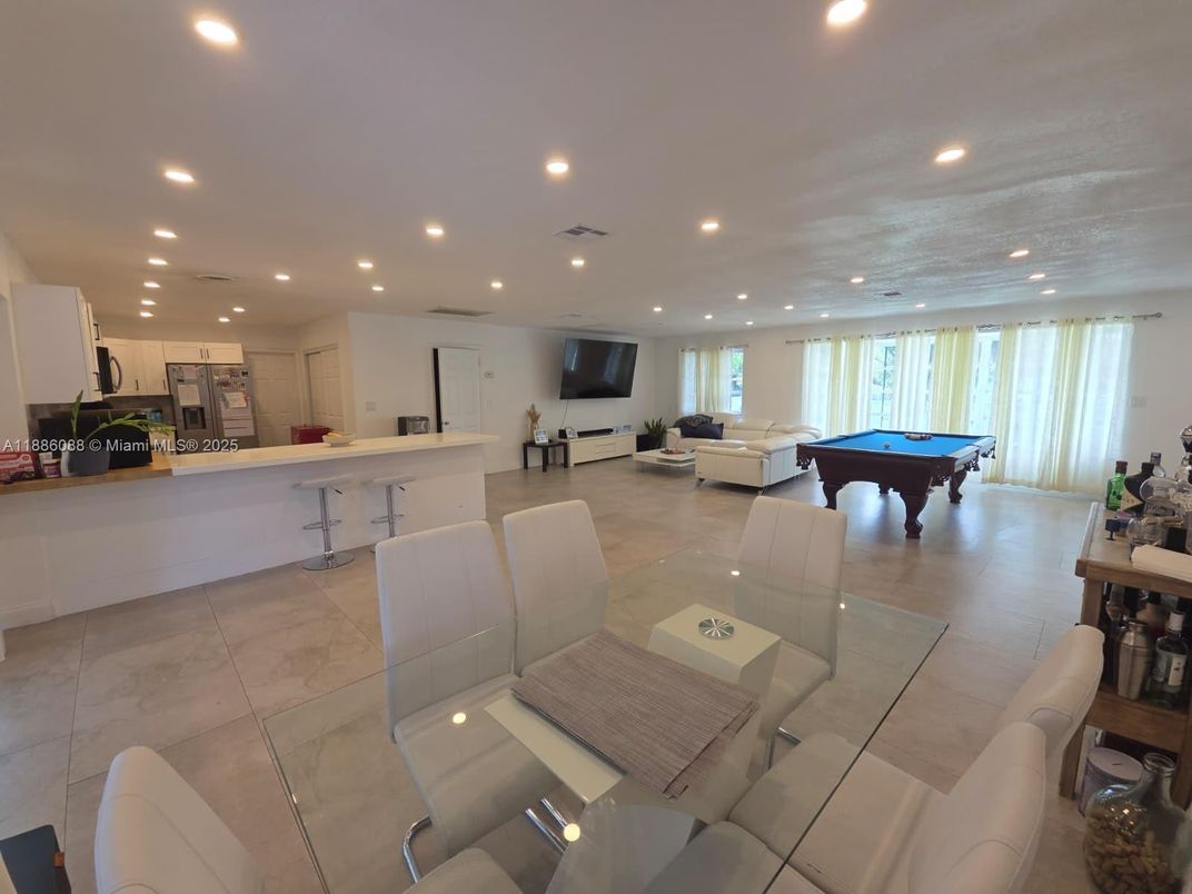 Billiard Table, Game Room, Interior, Kitchen, Living room, Recessed Lighting