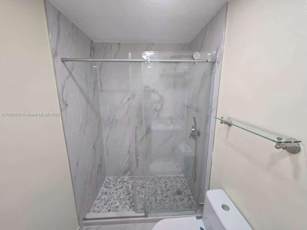 Bathroom, Glass Shower, Interior, Marble Walls
