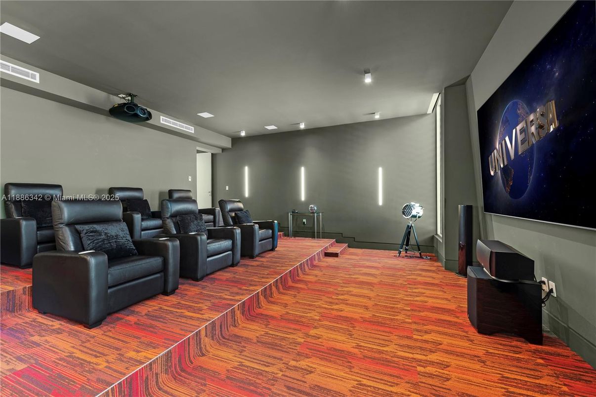 Home Theatre Room, Interior, Projection Screen, Recessed Lighting, Theatre Room