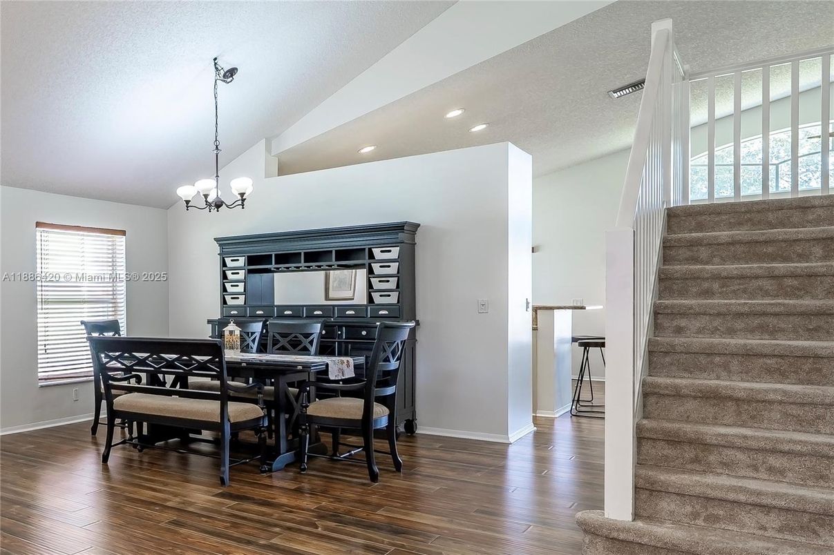 Chandelier, Dining room, Interior, Recessed Lighting, Wood Texture Flooring