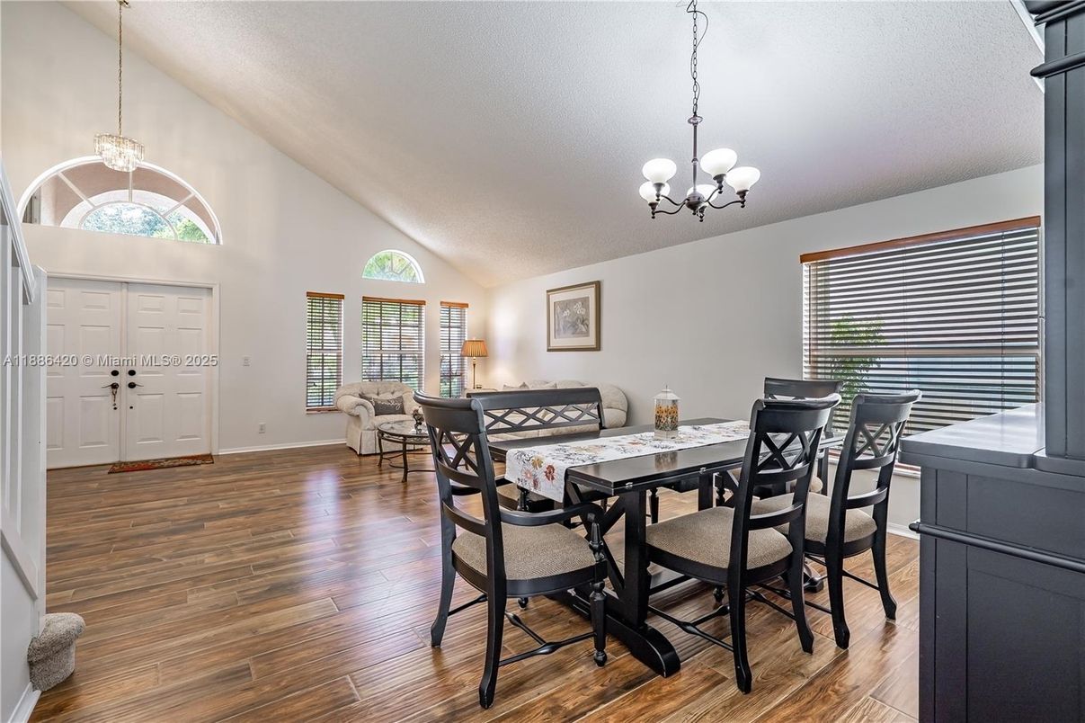 Chandelier, Dining room, Interior, Pendant Lights, Wood Texture Flooring