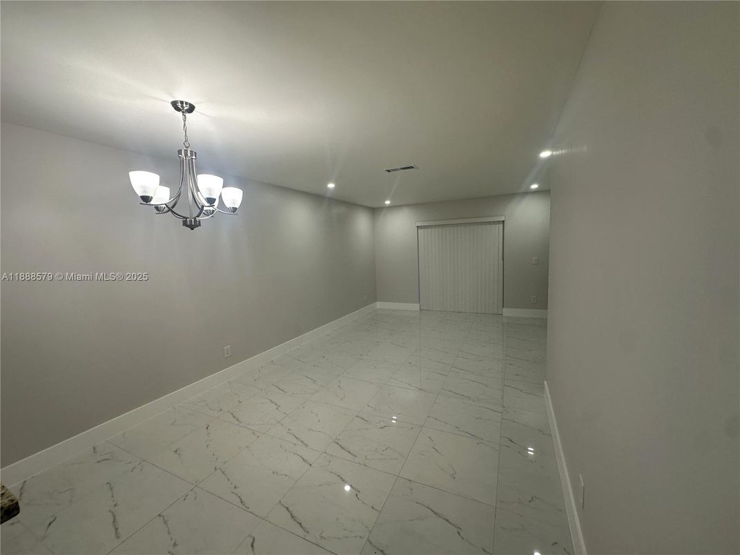 Chandelier, Empty room, Interior, Marble, Recessed Lighting