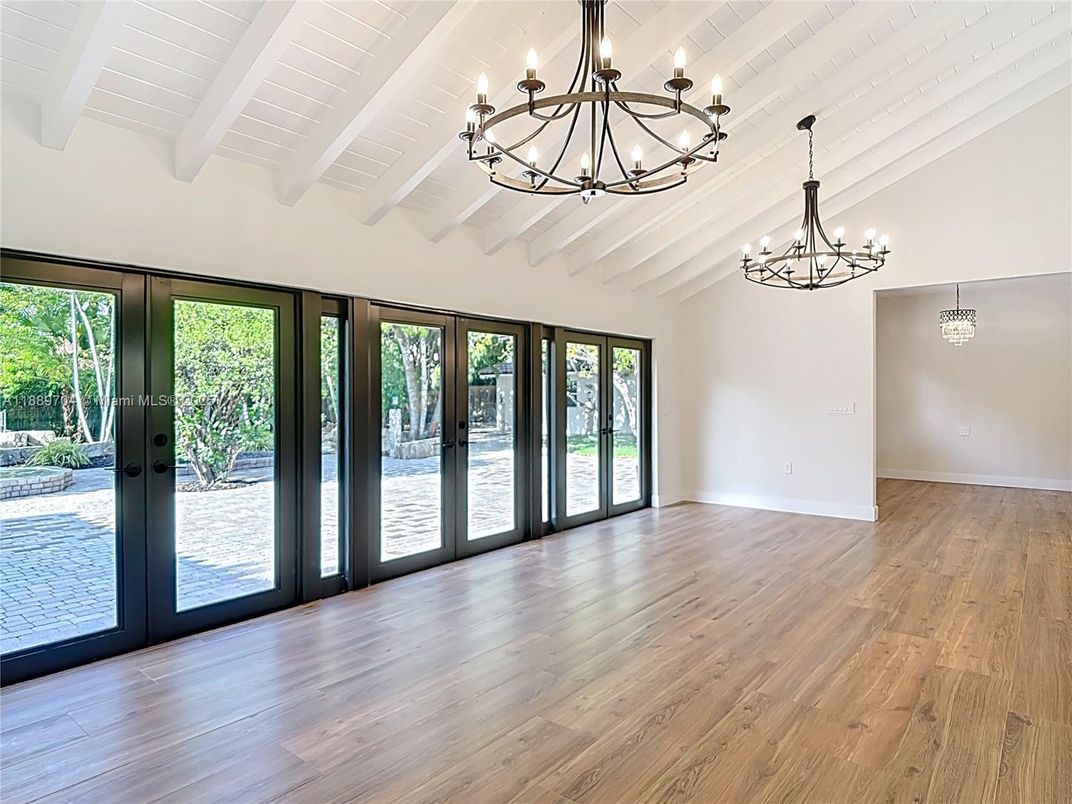 Chandelier, Empty room, Interior, Wood Texture Flooring