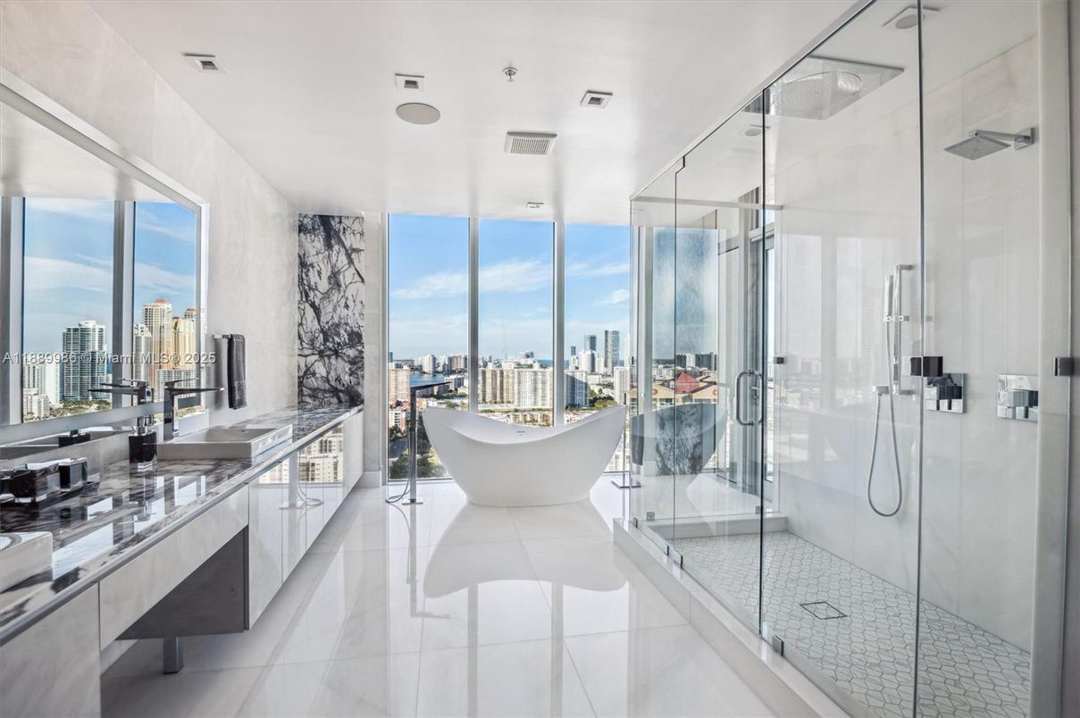 Bathroom, Glass Shower, Interior, Recessed Lighting, Water
