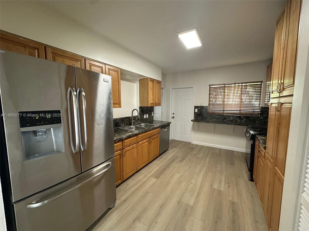 Interior, Kitchen, Stainless Steel Appliances, Wood Texture Flooring