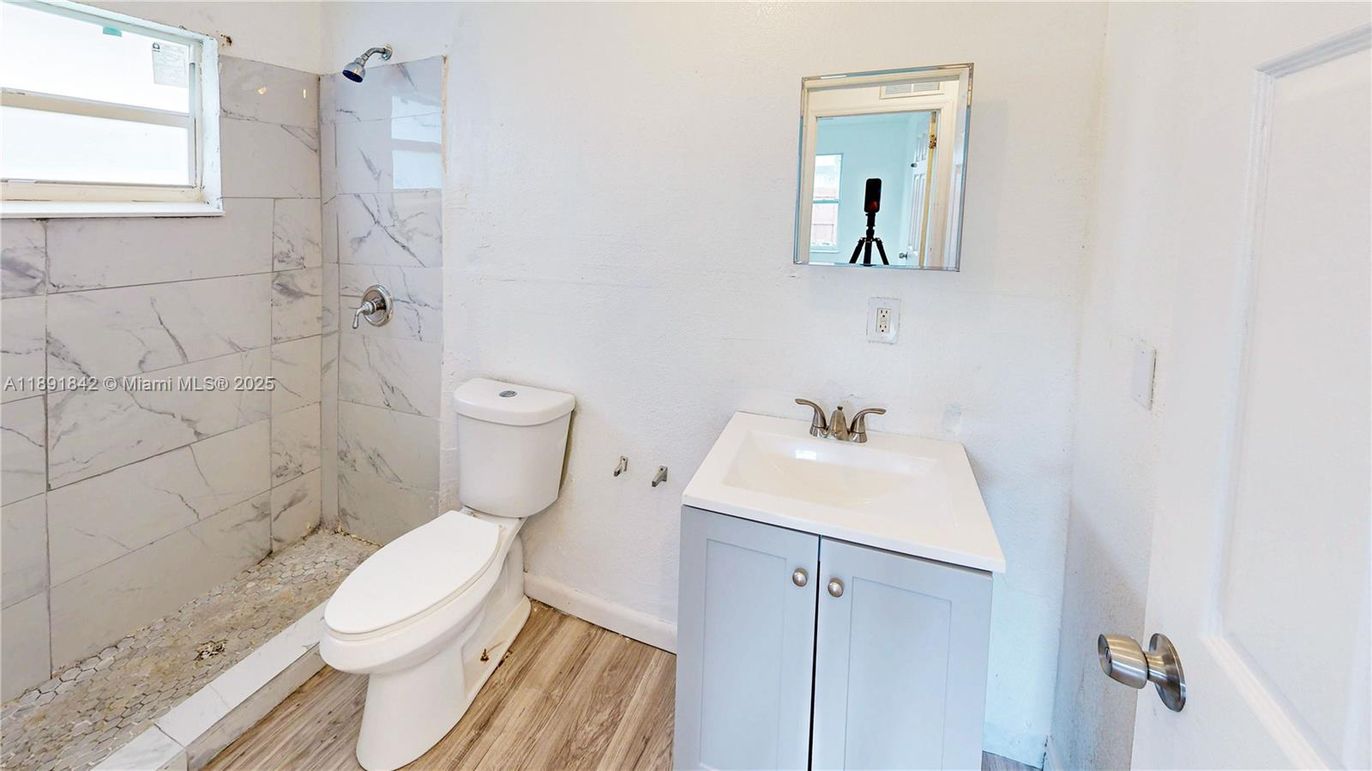 Bathroom, Interior, Marble Walls, Wood Texture Flooring