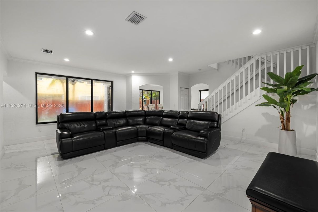 Interior, Living room, Marble, Recessed Lighting