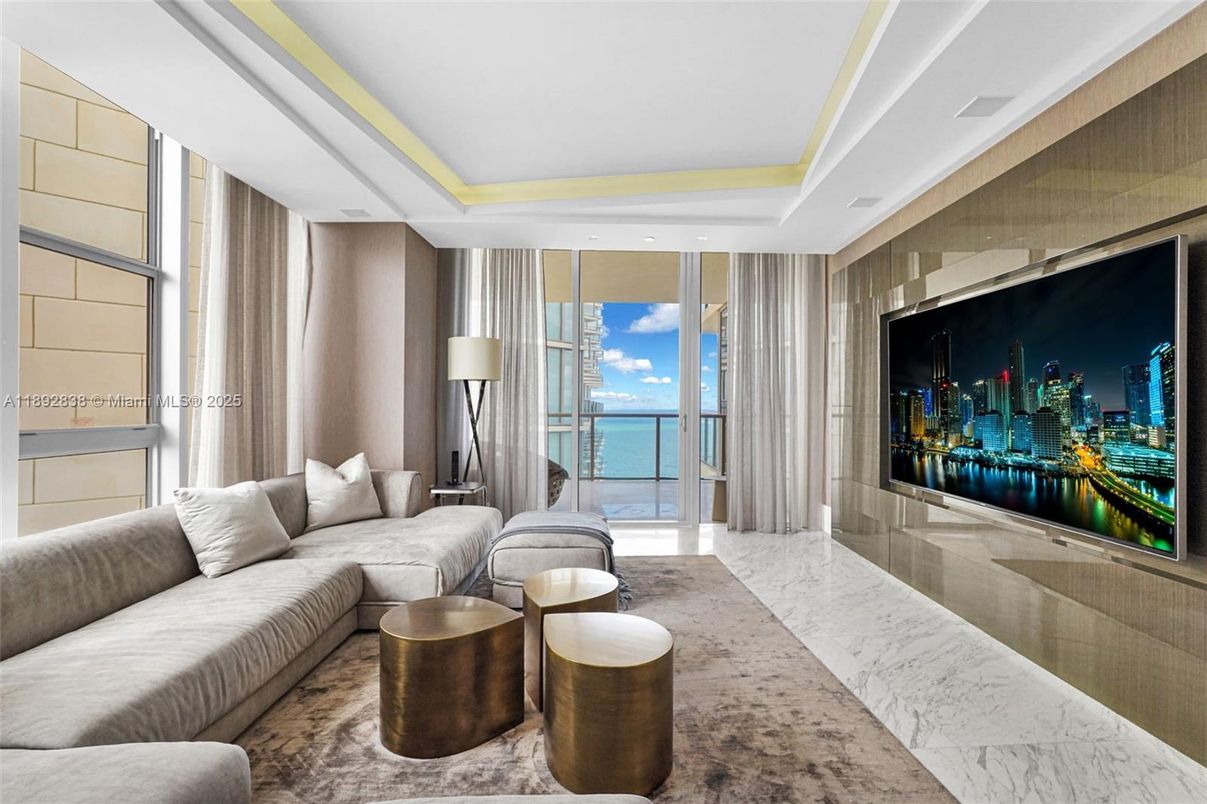 Interior, Living room, Marble, Recessed Lighting, Water